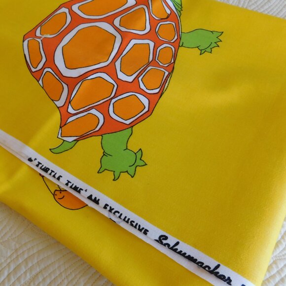 VTG groovy Katashas Unusuals wrap skirt fabric Schumacher Turtle Time material - Picture 8 of 16